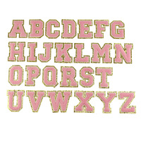Paillettes Numéro Lettre Patch Fer sur Bâton sur Alphabet Lettres Diy Presse À Chaud Chenille Autocollant Blanc Lettre Patch