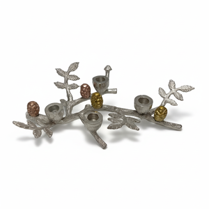 Support de bougie en aluminium fini argent le plus populaire dans le style de coulée pour l'éclairage de table d'hôtel à la maison - Product Image 1