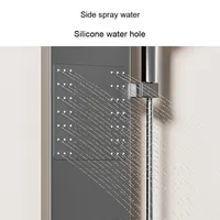 Robinet de douche encastré moderne FEIDU gris anthracite mural thermostatique avec pommeau de douche pluie et jet doux effet cascade chromé pour hôtel