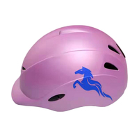 Casque de sécurité équestre noir semi-couvert de haute qualité HBC pour chevaux, conforme aux normes équestres
