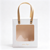 Sacs cadeaux avec logo personnalisé de couleur exquise, sacs d'emballage avec fenêtres transparentes pour bonbons, chocolats et biscuits