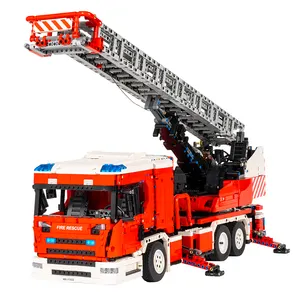 Amazon Penjualan Laris Mold King 17022 Mainan Berteknologi Tinggi APP RC Mesin Pemadam Kebakaran Bermotor Dirakit Blok Bangunan untuk Anak-anak