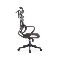 Chaise de bureau ergonomique de direction à dossier haut en maille, inclinable, avec accoudoirs à roulettes et appui-tête réglable