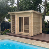 Villa Chalet Segitiga Modern Mewah dengan Ruang Sauna Kayu Pinus Solid 12kw Listrik, Dilengkapi Fitur Uap Basah dan Panel Kontrol 220v