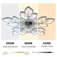 Ventilateur de plafond LED blanc JACKSUN 26 pouces avec télécommande, 5 vitesses de vent, lampe ventilateur en forme de fleur pour chambre d'enfant, intensité variable