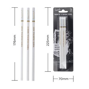 Seamiart Bộ 3 Bút Chì Gỗ Cứng/Vừa/Mềm Màu Trắng Than Để Phác Thảo Bút Chì Đồ Dùng Học Tập Văn Phòng - Product Image 2