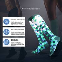 Chaussettes de sport athlétiques de course à compression, personnalisables avec logo, antidérapantes, tricotées, design logo
