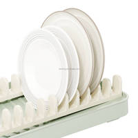 WIREKING Mini égouttoir à vaisselle en plastique pour 14 assiettes, organisateur de cuisine, design séparable avec bac de récupération des eaux, logo couleur personnalisée