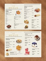 Impression de menus de restaurant occidental sur mesure, design de menu en papier doré de luxe pour hôtel, café, hall, bar, menu de plats et de boissons