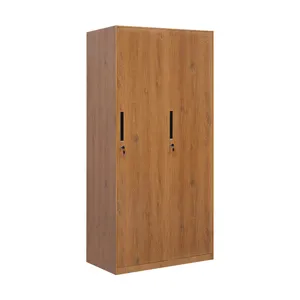 Armario gabinete fechadura de metal com 2 portas, trava de madeira amarela para uso no quarto