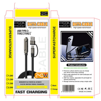 Kabel Pengisian Cepat USB C ke USB C 240w Braided Pd 3.1 Tipe-C dengan Stand Lipat untuk Laptop Tablet Smartphone