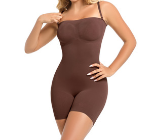 Body sculptant intégral sans bretelles pour femme, avec bretelles spaghetti réglables, contrôle du ventre, rehausseur de fesses, sans couture mi-cuisse - Product Image 2