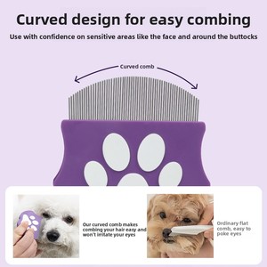 หวีกำจัดเห็บหมัดสำหรับสัตว์เลี้ยง Sloppup แบบซี่ถี่ สำหรับสุนัขและแมว ช่วยแก้ปัญหาขนพันกันและกำจัดขนหลุดร่วง - Product Image 2