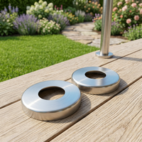 Moderne Edelstahl 304 Gewölbte Flanschabdeckung 105 für 33mm Pfosten Balustrade Treppengeländer Satiniert Ausgeführt Rostfrei