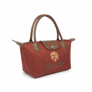 Bolso de Yute Premium con Diseño de Logotipo Personalizado, Ribete de Cuero PU, Cierre de Cremallera, Dos Asas, Regalo Corporativo, Precio al por Mayor OEM ODM - Product Image 2