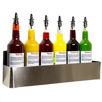 Support mural en acier inoxydable pour bouteilles de spiritueux à vitesse unique, étagère pour bouteilles de pulvérisation, rail à boissons pour bars - Vente directe