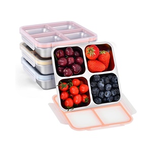 Stainless Steel Bento <b>Box</b> Leakproof <b>Lunch</b> <b>Box</b> 3-Compartment Metal Snack Containers for Kids School and Adults Food Storage - Product Image 1