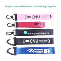Lanière courte personnalisée en polyester avec logo unique, crochet inclus et impression sérigraphiée – Accessoire