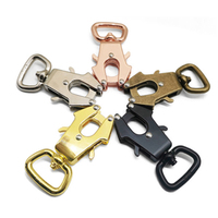 Mousquetons auto-bloquants noirs de 20 mm pour ceintures, boucles de collier, attaches de raccordement, crochets de libération rapide pour animaux de compagnie