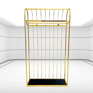 Thiết kế thời trang quần áo Giày Túi Xách Kệ vàng kim loại Hàng may mặc Rack hiển thị cho cửa hàng quần áo đứng - Product Image 6