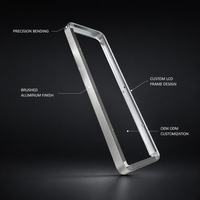 Cadre d'affichage LCD en alliage d'aluminium sur mesure, bordure brossée argentée de précision pour thermostat et régulateur de température
