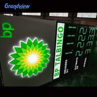 Station-service Led BP pylône signe avec prix du carburant signes led totem signe