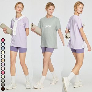 Camiseta Holgada para <span class=keywords><strong>Mujer</strong></span>, Ligera, Básica, Transpirable, Ropa Deportiva, 100% Algodón, Camisetas para Chicas - Product Image 1