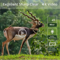 Caméra de chasse 48MP 4K avec Wi-Fi, contrôle par application, fonction Time Lapse, vision nocturne infrarouge sans fil pour extérieur