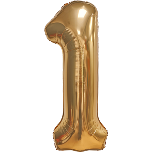 Ballon Chiffre 1 Doré 1M Champagne en Aluminium Gonflable à l'Hélium pour Décoration de Fête - Product Image 3