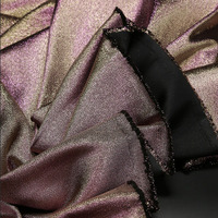 Tissu satiné irisé dégradé scintillant pour vêtements de poupée faits à la main, décoration de scène, tissu spandex de créateur