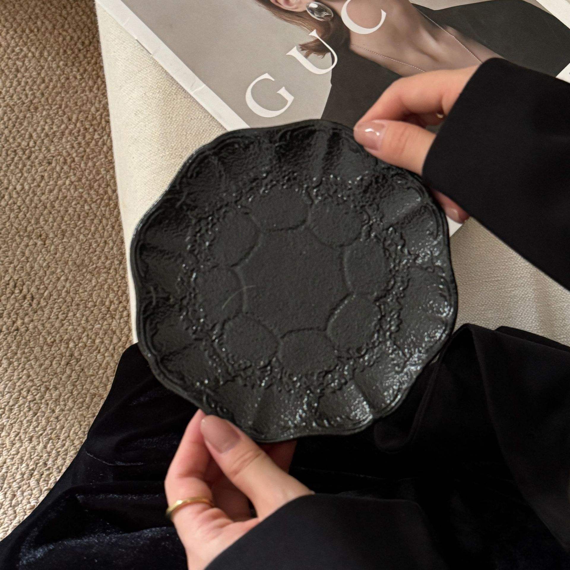 Matte black moonlight lace 6-inch 15.5*1.5