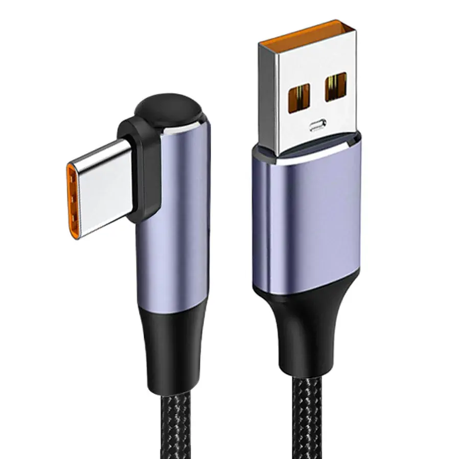 Usb Type C Cable Fast Charging Cord right angle 1m Usb A To Usb C Mobile Phone Mackbook Tablets Data Transfer Type-C Cable