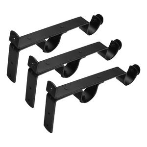 Supports de tringle à <span class=keywords><strong>rideau</strong></span> robustes pour fixation murale au-dessus de la fenêtre, en fer noir - Product Image 1