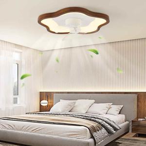 Plafonnier ventilateur LED moderne avec télécommande Base de salon maison intelligente forme ronde Design élégant - Product Image 3