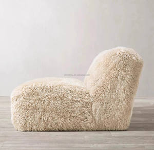 Juego de sofá de asiento bajo Modular de lujo, Cachemira de tela de felpa interior de estilo nórdico cálido para sala de estar - Product Image 3