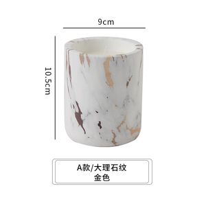 Porte-bougie en céramique <span class=keywords><strong>scandinave</strong></span> de luxe minimaliste nordique 9x10,5 cm, effet marbre, récipient pour bougie parfumée pour Noël - Product Image 3