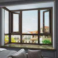 Ventanas Abatibles de Aluminio de Tamaño Personalizable con Rejilla de Seguridad y Mosquitera, Doble/Triple Acristalamiento, Diseño de Eficiencia Energética