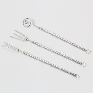 Forchetta da Dessert al cioccolato in acciaio inossidabile 3 pezzi con inserto decorativo a pipistrello per utensili da immersione e torta - Product Image 2