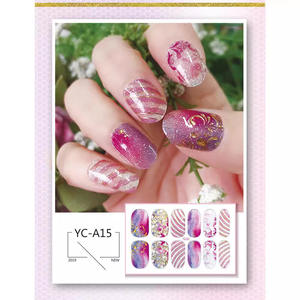 Autocollants pour ongles en film polonais style chinois rétro, à couverture complète, avec paillettes dorées et dégradé, pour femmes, vente en gros du fabricant Yas Y C Model - Product Image 3