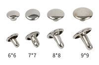 Double capuchon Rivets et clous pour sacs à main, cuir, ceinture, acier inoxydable, 100 lots 6/7/8/9/10/12mm