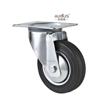 Meilleures ventes mondiales - Roue pivotante en caoutchouc élastique noir de 3, 4, 5, 6, 8 pouces - 360° °   Roulettes industrielles pivotantes pour chariots et machines