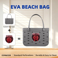 Sac à bandoulière pour femme en EVA, personnalisé ODM, imprimé roses, antichoc, avec support creux pour badge, sac fourre-tout quotidien d'extérieur