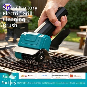 <b>Electric</b> Rechargeable Waterproof <b>Grill</b> Cleaning Brush Handheld Barbecue Cleaner Steel Wire Brush for <b>Outdoor</b> Cooking Grate Care - Product Image 1