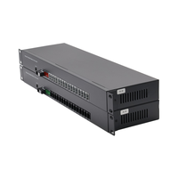 Convertisseur de média à fibre optique monomode 16 canaux, multiplexeur PCM, convertisseur audio-vidéo-téléphonique pour une portée de 20 km