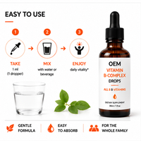 OEM Complexe B Actif Complet en Gouttes Liquides – Toutes les 8 Vitamines B Biodisponibles pour l'Énergie Quotidienne, le Métabolisme et le Bien-être Cellulaire