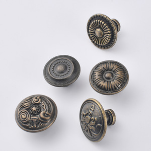 European Style Round Zinc Alloy Cabinet Drawer Handle Knob Durable Furniture Hardware - Product Image 1