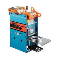Machine de scellage thermique semi-automatique pour gobelets en PET transparent, à entraînement électrique, pour l'emballage de boissons à bulles dans des sachets, facile à utiliser
