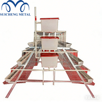Cages à poulets en métal galvanisé à trous carrés pour élevage avicole, clôture à 4 niveaux pour poules pondeuses et poussins
