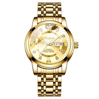 Aili Feida Montre à quartz pour homme avec bracelet en acier inoxydable, fermoir double à pression, résistance à l'eau 30M, cadran à aiguilles lumineuses, 41 mm