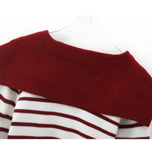 Automne col <span class=keywords><strong>marin</strong></span> rayure boutons femmes tricot Cardigan <span class=keywords><strong>pull</strong></span> haut - Product Image 4